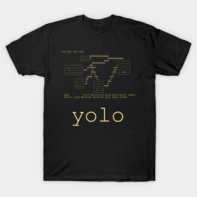 NETHACK YOLO - Amber T-Shirt by khaighle